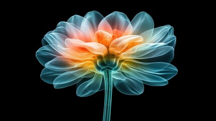 Aufkleber - Explore the beauty of an ethereal flower blooming in neon hues