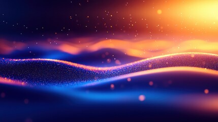 Aufkleber - Explore the vibrant waves of light and color in abstract digital art
