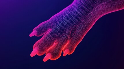 Aufkleber - Explore the intricacies of a digital animal paw in 3d design