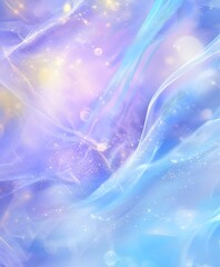 Poster - Soft ethereal fabric waves in pastel colors blending harmoniously to create a dreamy, abstract background filled with light and gentle textures for artistic compositions.