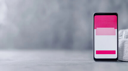 Mockup of a smartphone screen displaying a shopping app with red sale items. ai generated