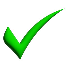 Inflate 3D illustration of variation green Check mark icon