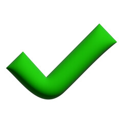 Inflate 3D illustration of variation green Check mark icon