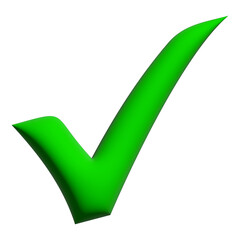 Inflate 3D illustration of variation green Check mark icon