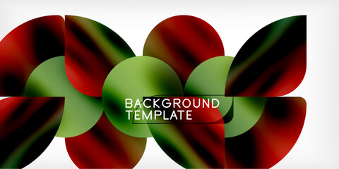 Aufkleber - Color geometric shapes background shadow circles