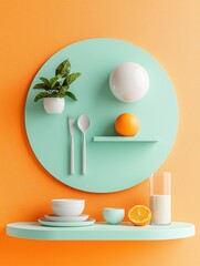 Poster - mockup template highlighting graphic elements, vibrant and bold color palette, sharp details, modern visual style