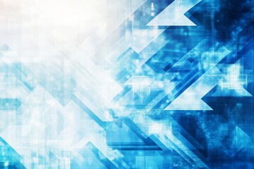 Poster - Abstract blue background with arrows and technology.