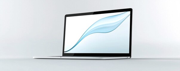Poster - close-up of a laptop with a modern portfolio design displayed on screen, isolated against a gradient