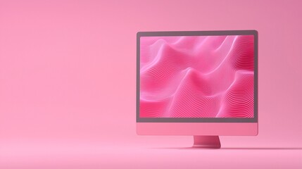 Poster - Interactive website mockup on a desktop screen, minimalist background with ample copyspace, ideal for digital marketing previews