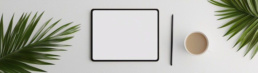 Poster - graphic mockup template with a digital drawing tablet and stylus, ideal for showcasing digital art
