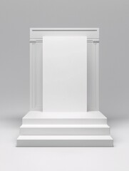 Poster - Graphic mockup with a blank flyer on a neutral background for print media displays