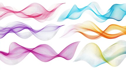 Poster - Colorful Abstract Waves in Various Gradients and Patterns for Backgrounds, Designs, and Artistic Representations of Fluid Motion and Energy Flow