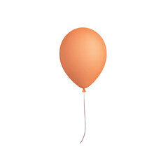 Wall Mural - orange helium balloon. Birthday balloon flying for party and celebrations. Isolated on white background. Generative AI