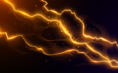 Wall Mural - yellow lightning effect with sparks