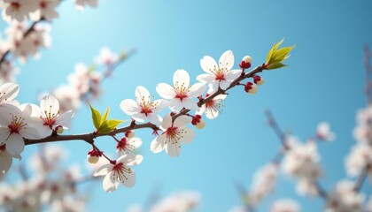 Wall Mural -  Blooming beauty under the blue sky