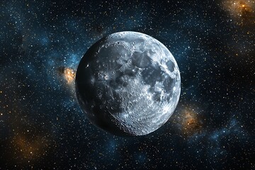 Wall Mural - the moon surrounded by a starry sky.