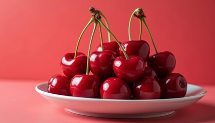 Wall Mural -  Freshly picked cherries ready to be enjoyed