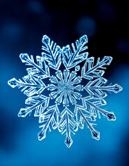 Canvas Print - snowflake on a blue background