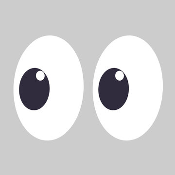 Eyeballs are looking to the side. On a white background