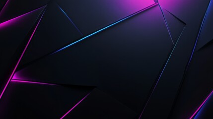 Poster - An intricate and visually captivating futuristic abstract background characterized by glowing neon lines in vibrant shades of purple and blue, making it perfect for digital art and creative designs