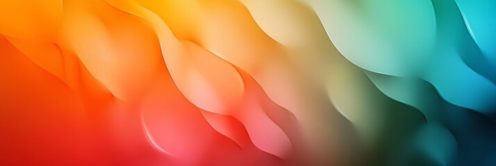 Poster - This vibrant gradient background features smooth waves, blending orange, green, and blue hues. Its ideal for wallpapers and creative design projects, suitable for various artistic applications