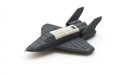 Poster - A stylized model of a space shuttle, showcasing a sleek design and aerodynamic features.