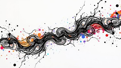 Aufkleber - A colorful wave with a white background