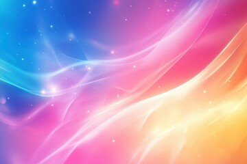 Poster - Soft Flowing Neon Colors Blending and Swirling Together in a Dreamlike Abstract Background of Light and Colorful Hues