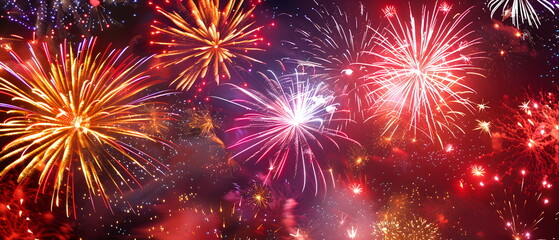 Wall Mural - fireworks in the night sky