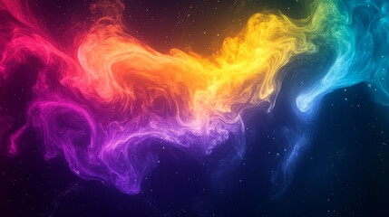 Poster - A mesmerizing blend of glowing neon colors creates a stunning abstract artwork, evoking the magical essence of the northern lights and bringing to life a captivating digital space where colors dance