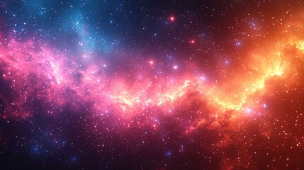 Wall Mural - vibrant galaxy with swirling pink, blue, and orange nebulae and stars in a cosmic space scene genera
