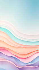 Aufkleber - pastel abstract waves gradient smooth flowing lines colorful calm background gentle minimalistic soft design elegant vertical format