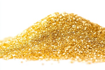 Poster - A pile of shiny gold glitter sitting on a white surface