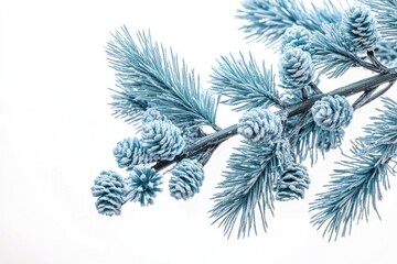 Poster - Close-up shot of a pine tree branch with needles and cones