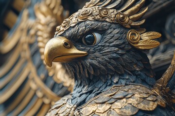Poster - A detailed view of a bird figurine, perfect for decorative purposes or as a symbol