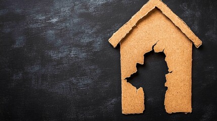 Fototapete - izing property loss Bankruptcy concept with side empty space for text Stockphoto style