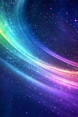 Poster - This captivating piece features an intricate abstract design with vibrant neon colors, resembling cosmic elements and the aurora borealis, perfect for digital art themes like backgrounds