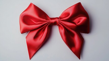 Poster - A bright red bow on a plain white surface