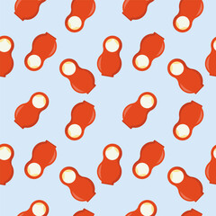 Seamless pattern with Russian nesting doll. Flat vector illustration.