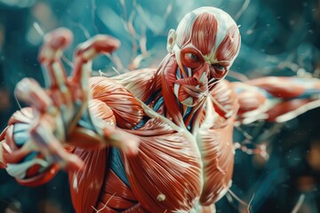 Poster - Close-up shot of a realistic human body model, great for educational and medical purposes