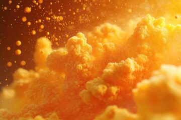 Poster - A detailed view of orange-colored clouds in the sky, suitable for use in environmental or weather-related projects