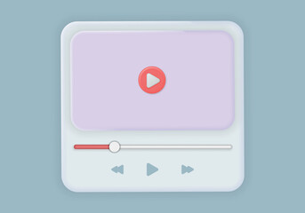 Poster - Video player mockup. Online video player template for web. Media Player interface.