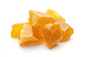 Poster - A pile of orange slices arranged neatly on a white surface