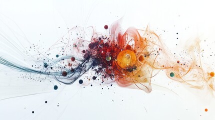 Aufkleber - with visual elements representing entangled particles and their interactions
