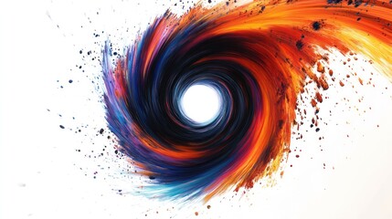 Poster - black hole, featuring dynamic, spiraling matter being drawn into its gravitational pull