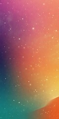 Poster - The background features a captivating and vibrant gradient of orange and green, further enhanced by a beautiful starry texture, making it perfect for a variety of creative projects and applications