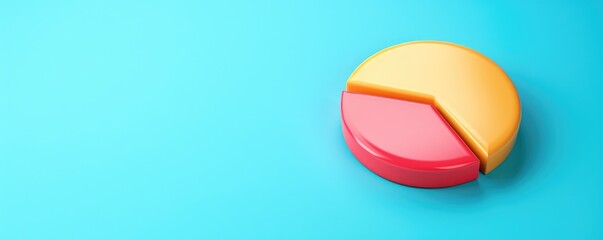 Poster - A colorful pie chart segment against a turquoise background, illustrating data representation and analysis.