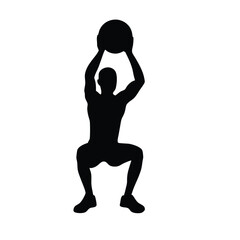 Wall Mural - A man is holding a ball in his hand. He is wearing shorts and a shirt. The ball is black and white