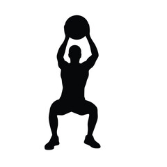 Wall Mural - A man is holding a ball in his hand. He is wearing shorts and a shirt. The ball is black and white