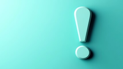 Poster - A 3D blue exclamation mark on a blue background.
